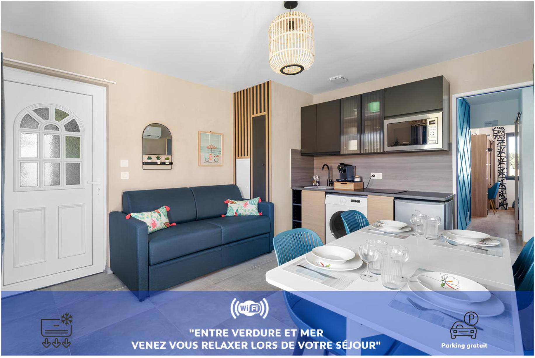 Reves Bleus, T2 Proche Des Sablettes, Clim, Wifi, Place De Parking *